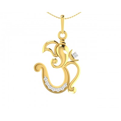 Creative Aum Ganesh Pendant in Gold and diamonds